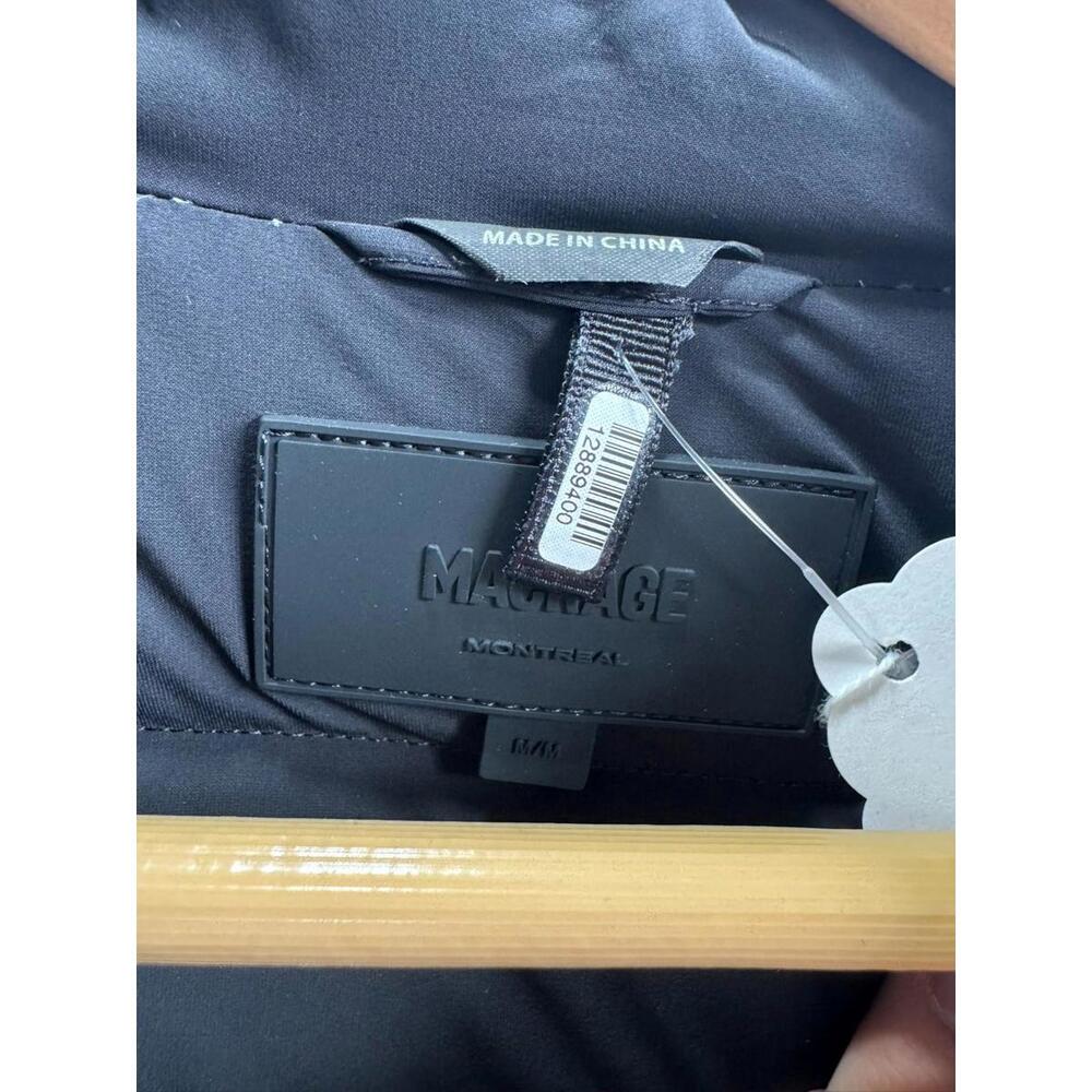 Mackage BlackNylon Ocean Mixed Media Jacket Size M with Stains - Picture 5 of 8